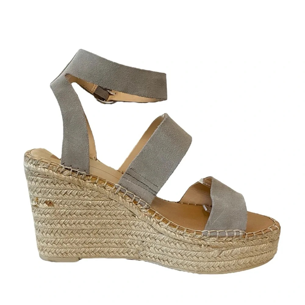 Dolce Vita Shae Platform Espadrille Spring Boho Casual Chic‎ Wedge Sandal Gray